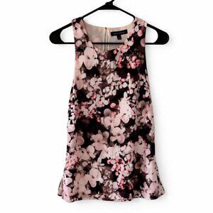 Banana Republic Floral Tank Top in Black and Pink